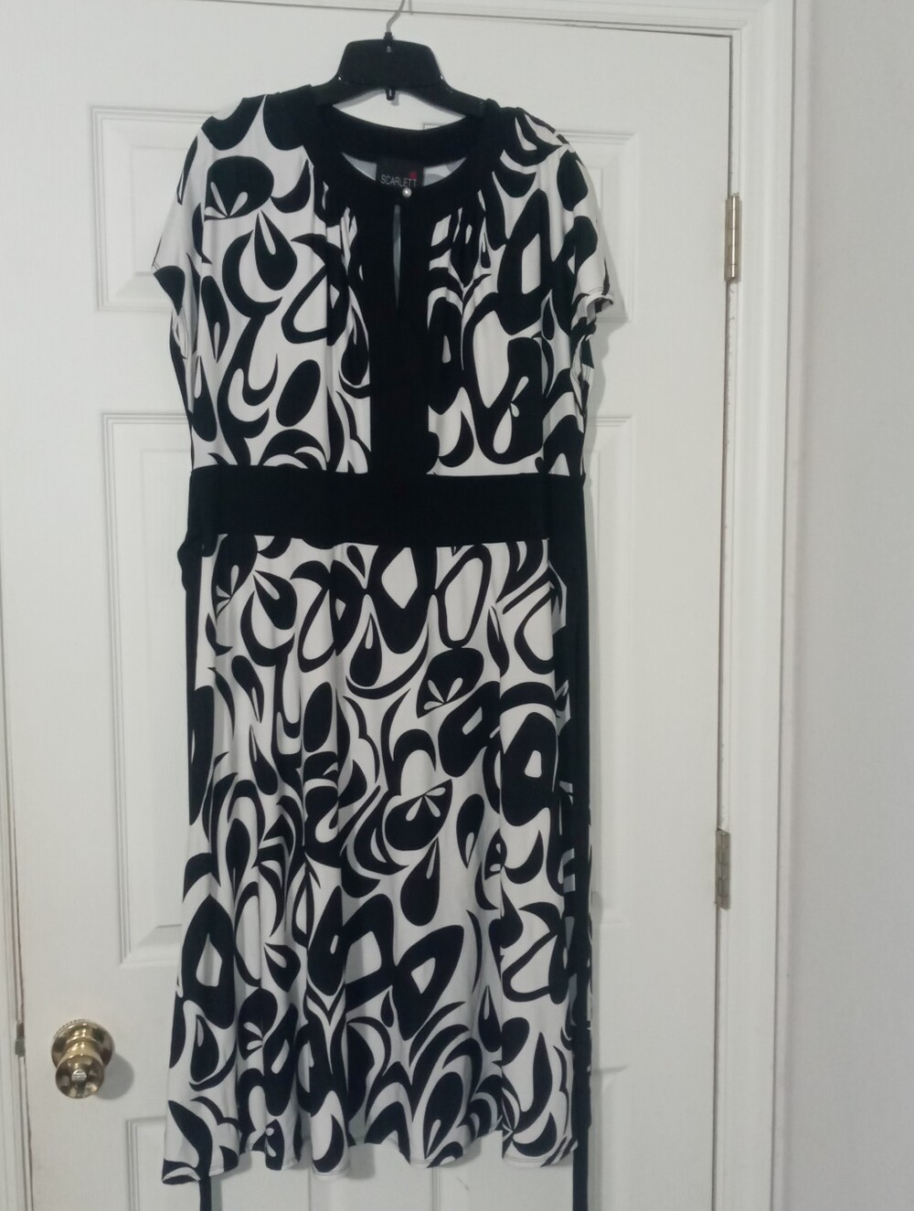 Scarlett Black and White Embellished Long-Length Maxi Dress Size 18W